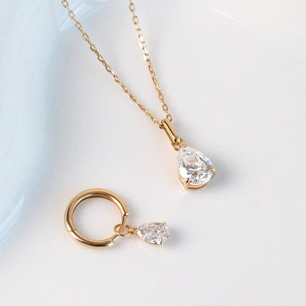 CASELLA | Pear Lab Grown Diamond Solitaire Necklace