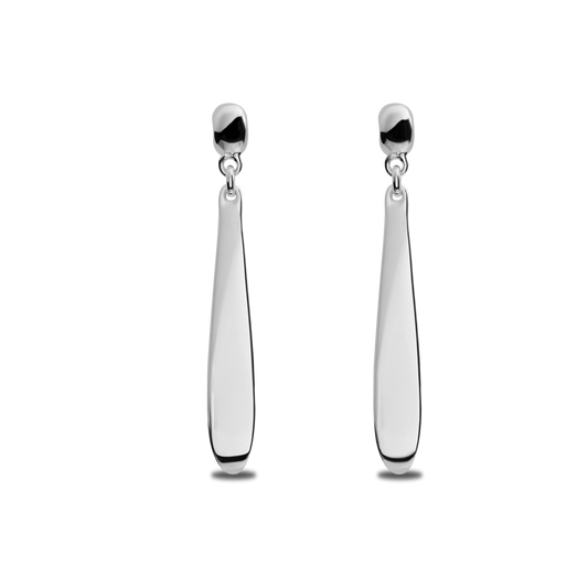 ELONGATED TEARDROP EARRINGS | Sterling Silver