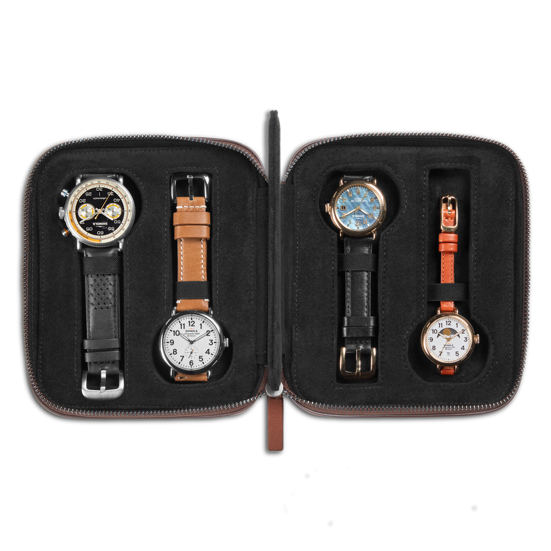 FOUR WATCH TRAVEL CASE | Medium Brown