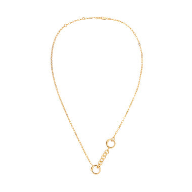 Gold Mini Link Charm Chain Connector Necklace