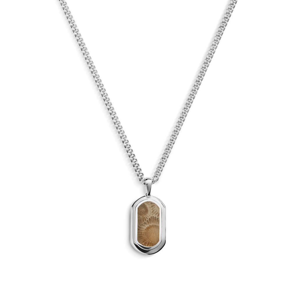 PETOSKEY TAG NECKLACE | Sterling Silver