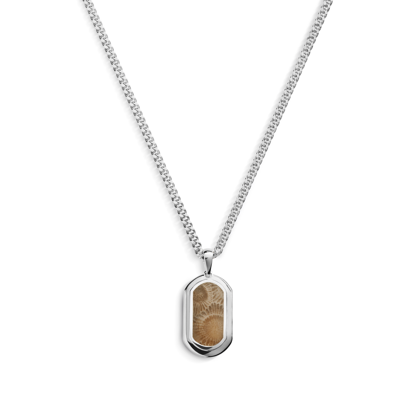 PETOSKEY TAG NECKLACE | Sterling Silver