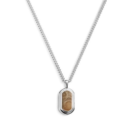 PETOSKEY TAG NECKLACE | Sterling Silver