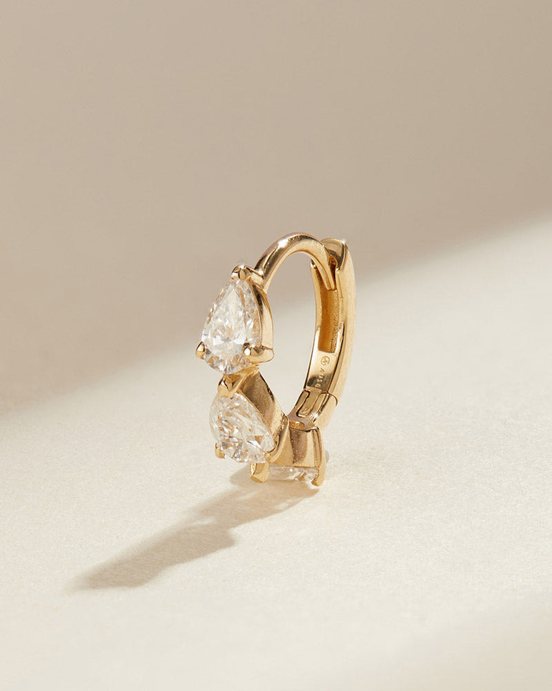 LEILANI | Double Pear Lab Grown Diamond Single Huggie