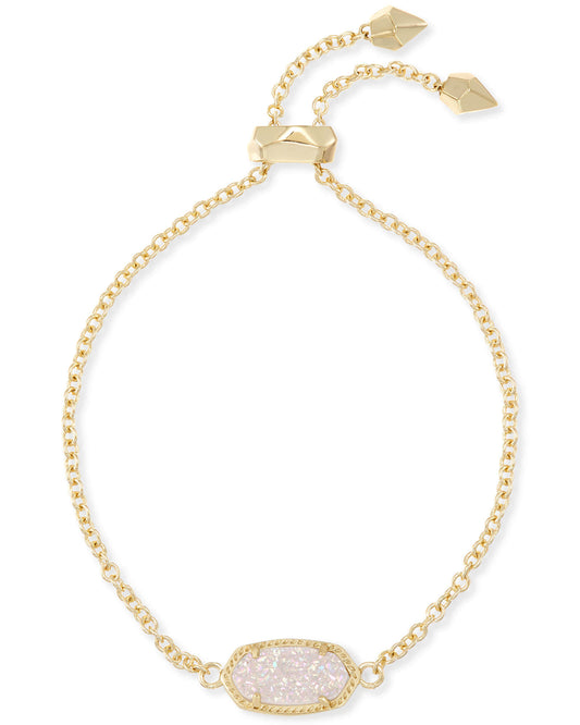 Elaina Gold Delicate Chain Bracelet in Iridescent Drusy