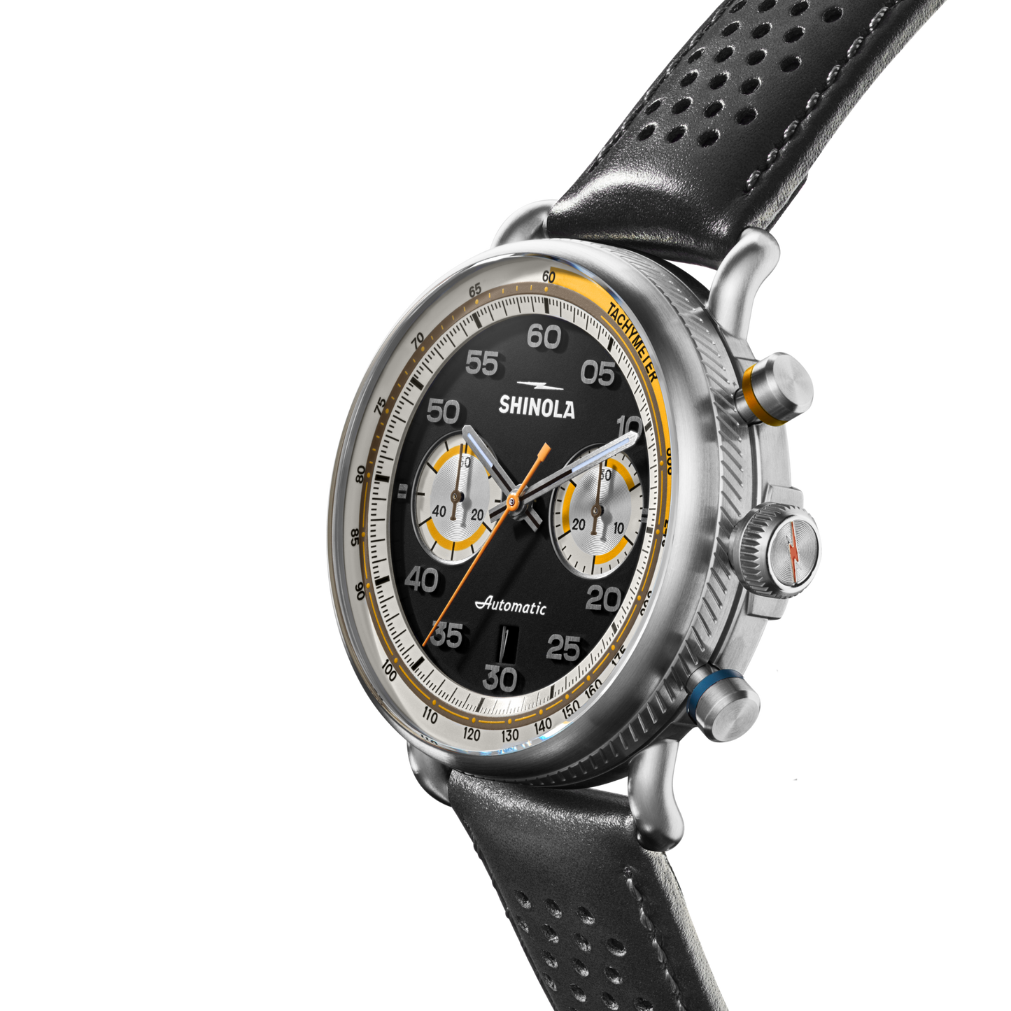 THE CANFIELD SPEEDWAY OPEN ROAD AUTOMATIC CHRONOGRAPH WATCH | Black