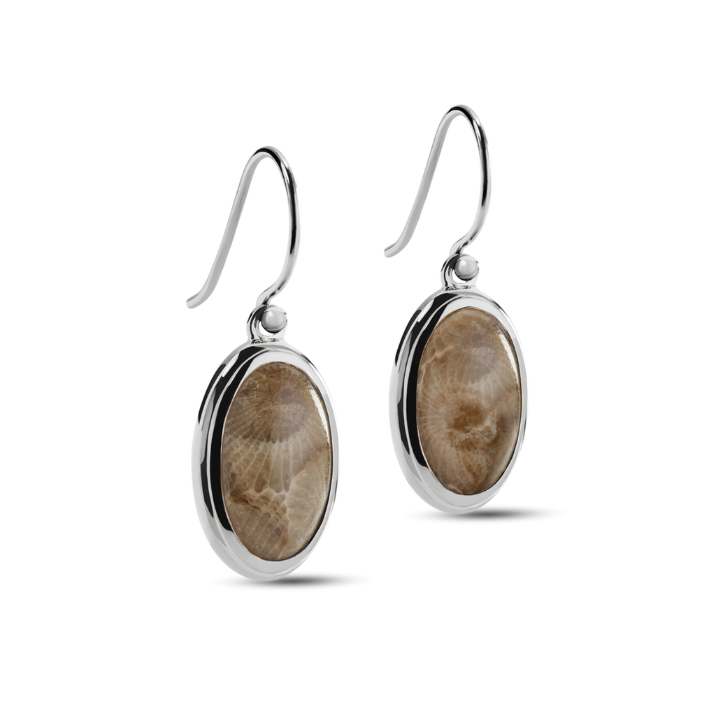 HEIRLOOM PETOSKEY DROP EARRINGS | Sterling Silver
