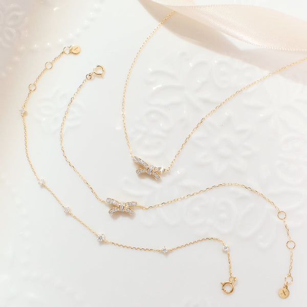 MARISTELA | Lab Grown Diamond Bow Necklace