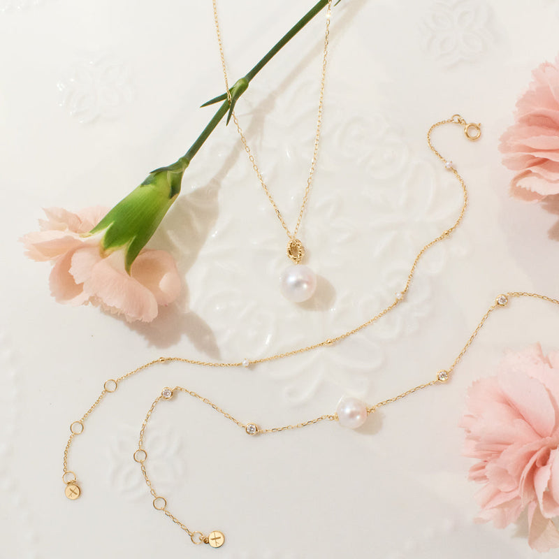 SOLANA | Pearl and Lab Grown Diamond Station Bracelet