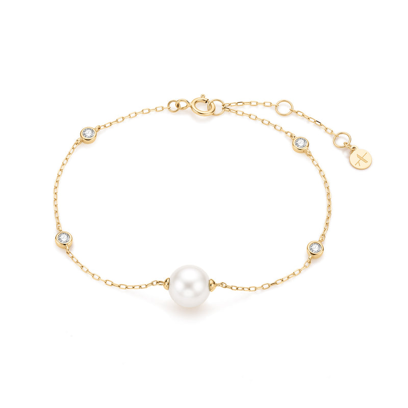 SOLANA | Pearl and Lab Grown Diamond Station Bracelet