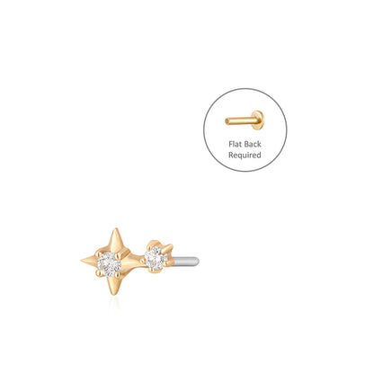 ADARA | Double Diamond Starburst Threadless Flatback Earring