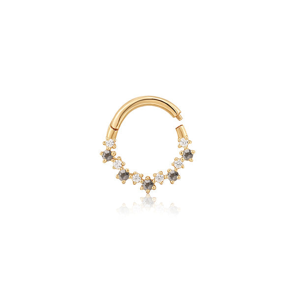 VEGA | Grey Diamond and White Sapphire Clicker Hoop