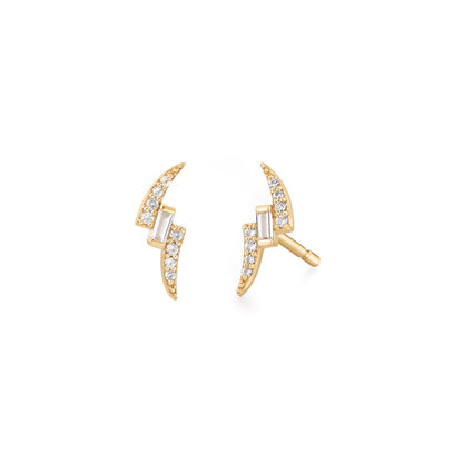 REBEL | White Sapphire Curved Stud Earrings