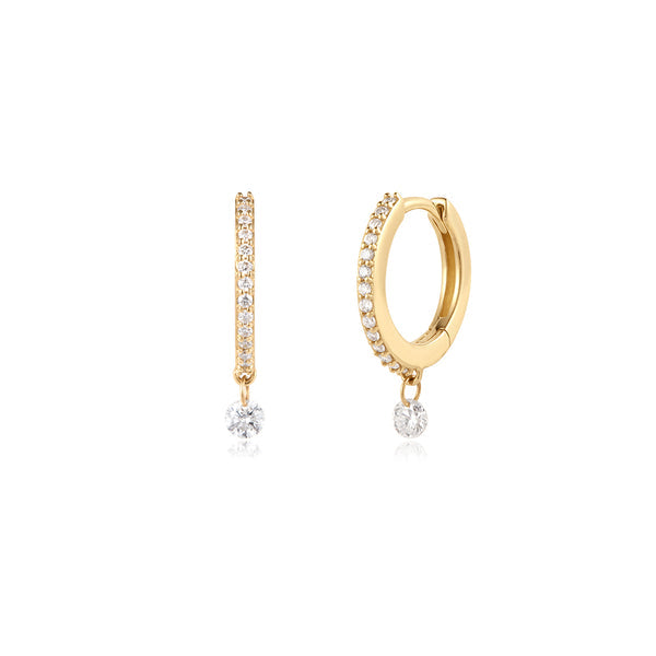 ALLEGRO | Floating Diamond Huggie Hoops