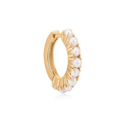 BLANCHE | Multi-Pearl Huggie Hoop