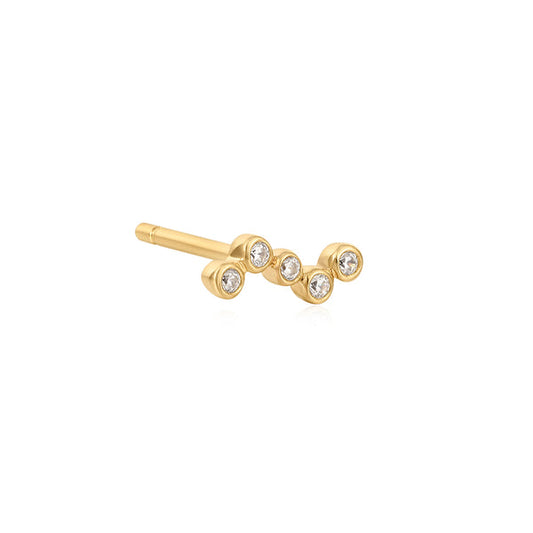 ELOISE | Natural Diamond Large Wave Stud Earring