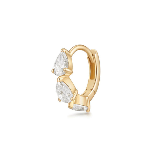 LEILANI | Double Pear Lab Grown Diamond Single Huggie