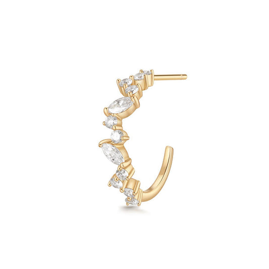 LEANDRA | Marquise and Round Lab Grown Diamond Single Huggie
