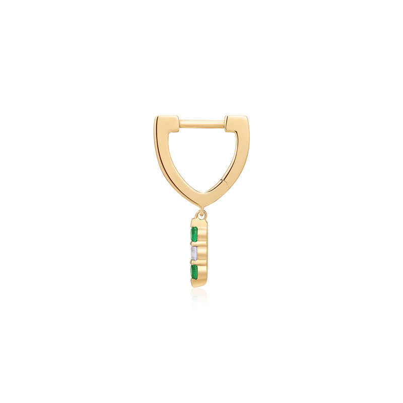 KENZA | Dangle Lab Grown Emerald and Sapphire Huggie