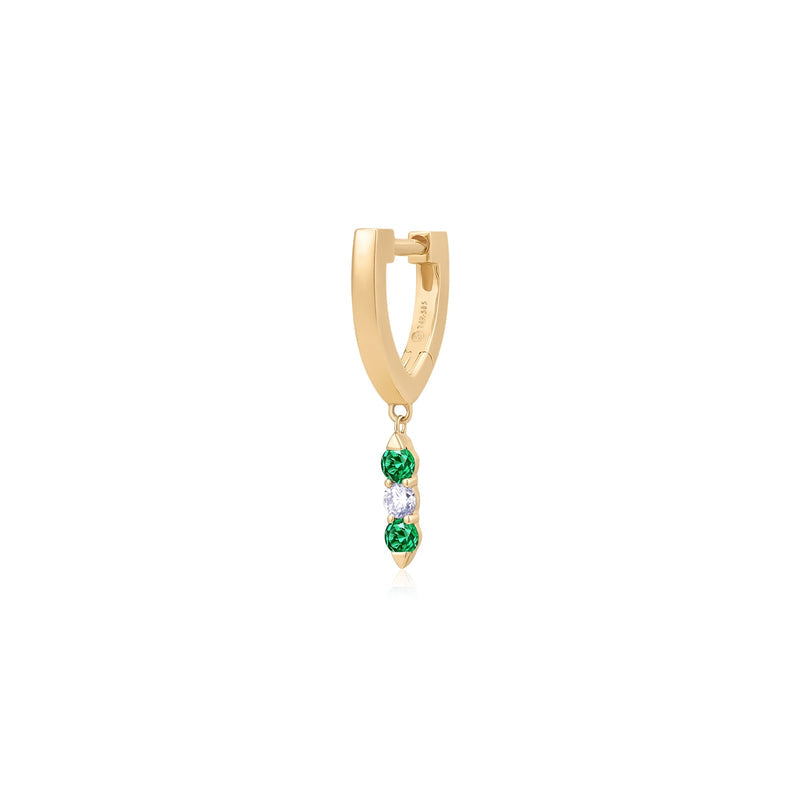 KENZA | Dangle Lab Grown Emerald and Sapphire Huggie