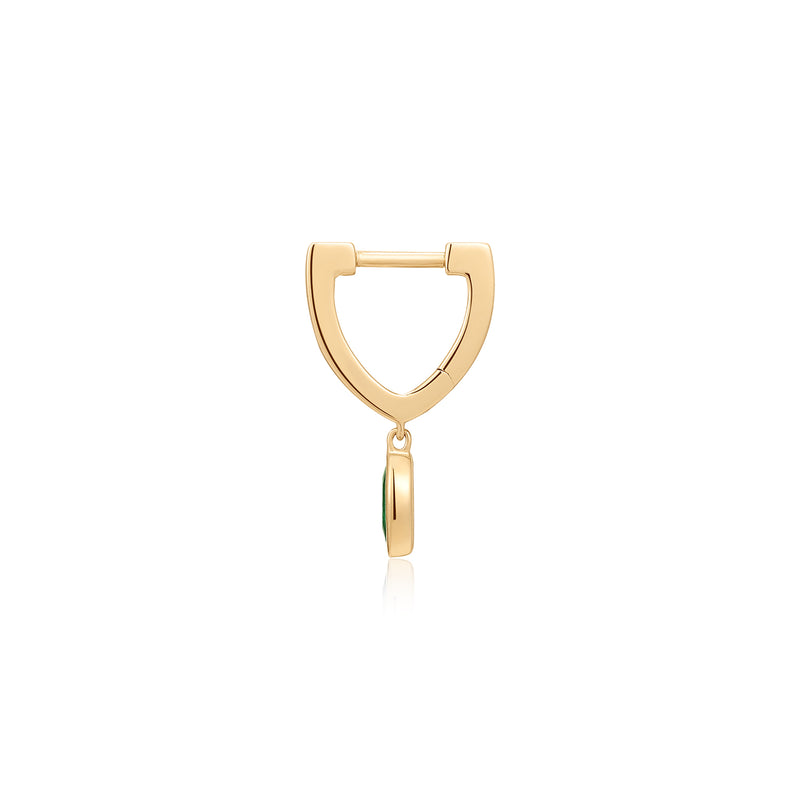 MARIGOLD | Dangle Marquise Lab Grown Emerald Huggie