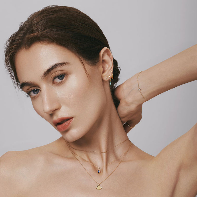 PALOMA | Bezel Marquise Lab Grown Sapphire Necklace