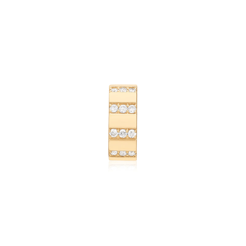 RAVEN | Bead Set Lab Grown Diamond Sleek Hoop Earring