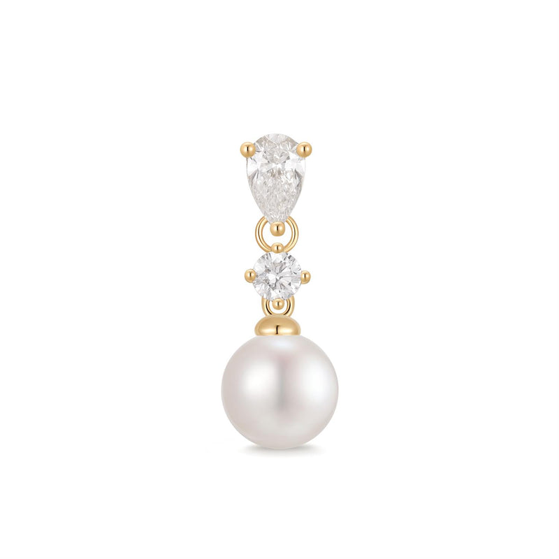 MAISON | Pearl and Lab Grown Diamond Dangling Single Stud Earring