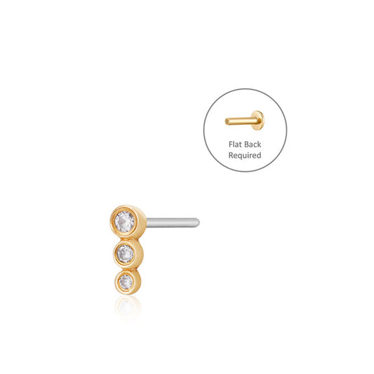 BEY | Graduated Bezel Diamond Threadless Flatback Earring