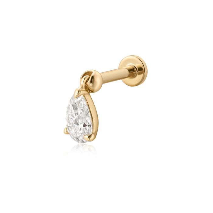 ARABELLA | Pear Lab-Grown Diamond Dangle Threaded Flatback