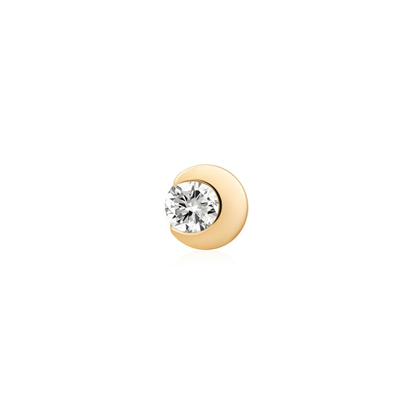 ZINNIA | Bezel Half Moon Lab Grown Diamond Threaded with Flatback