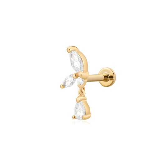 LEONA | Marquise Dangle Lab Grown Diamond Threaded with Flatback