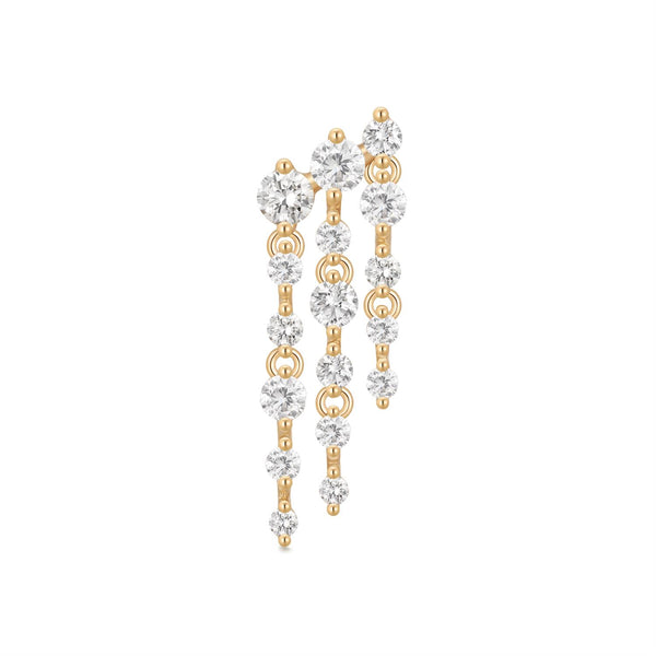 OSUPA | 3-Row Dangling Lab Grown Diamonds Threaded Flatback