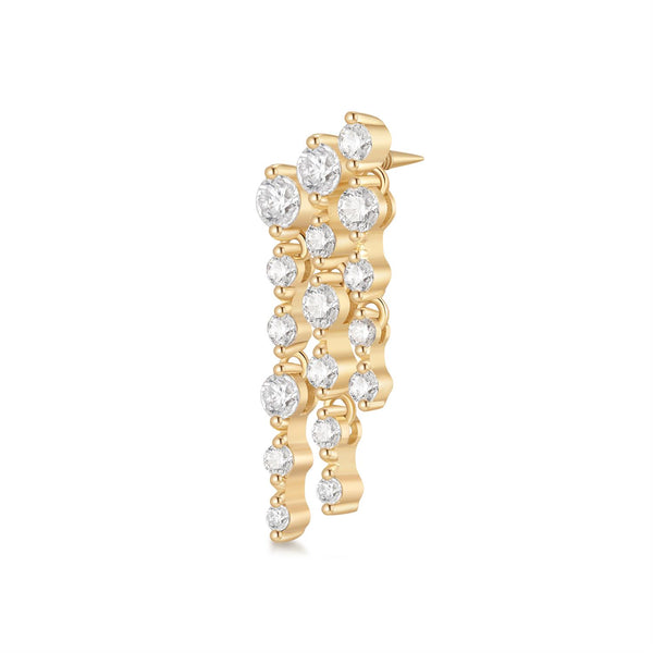 OSUPA | 3-Row Dangling Lab Grown Diamonds Threaded Flatback