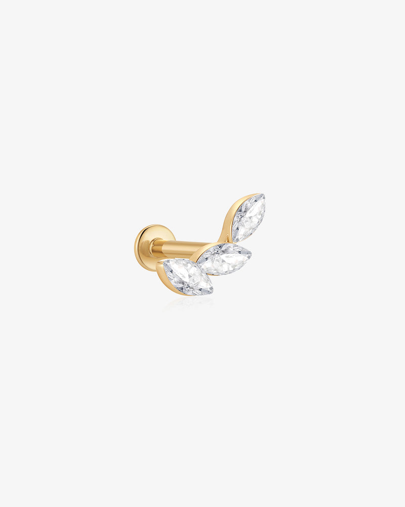 Marquise Trio Lab Grown Diamond Flatback Stud