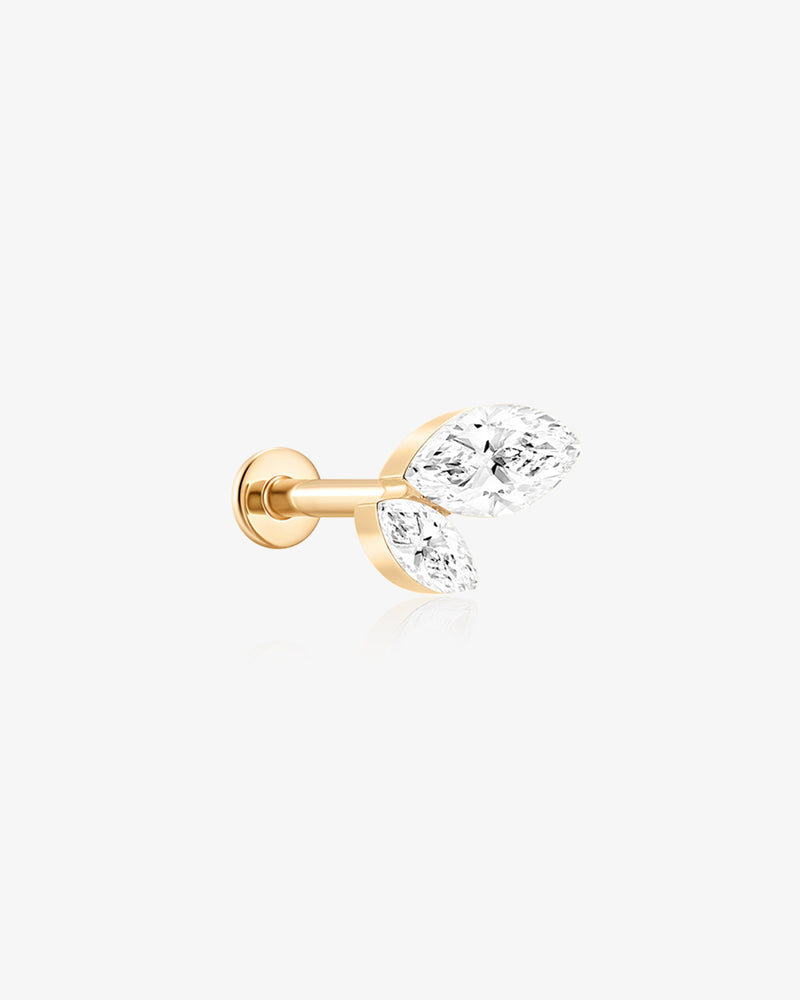 Graduated Marquise Lab Grown Diamond Flatback Stud