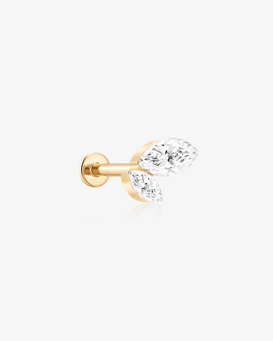 Graduated Marquise Lab Grown Diamond Flatback Stud