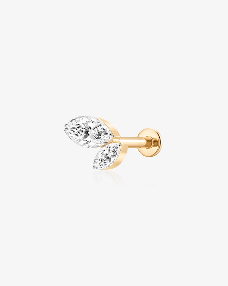 Graduated Marquise Lab Grown Diamond Flatback Stud