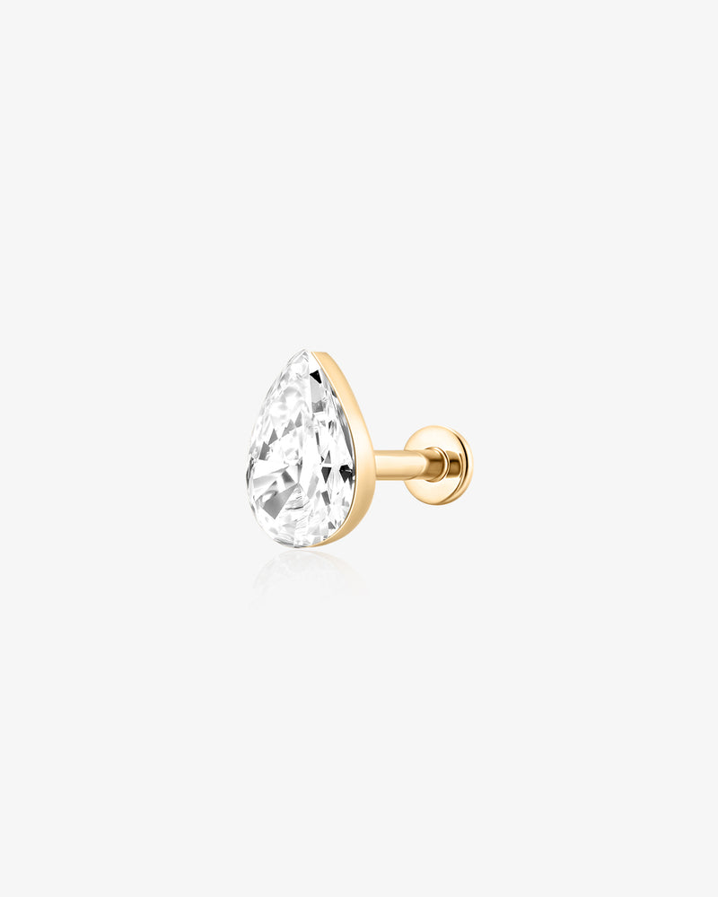 Pear Lab Grown Diamond Flatback Stud