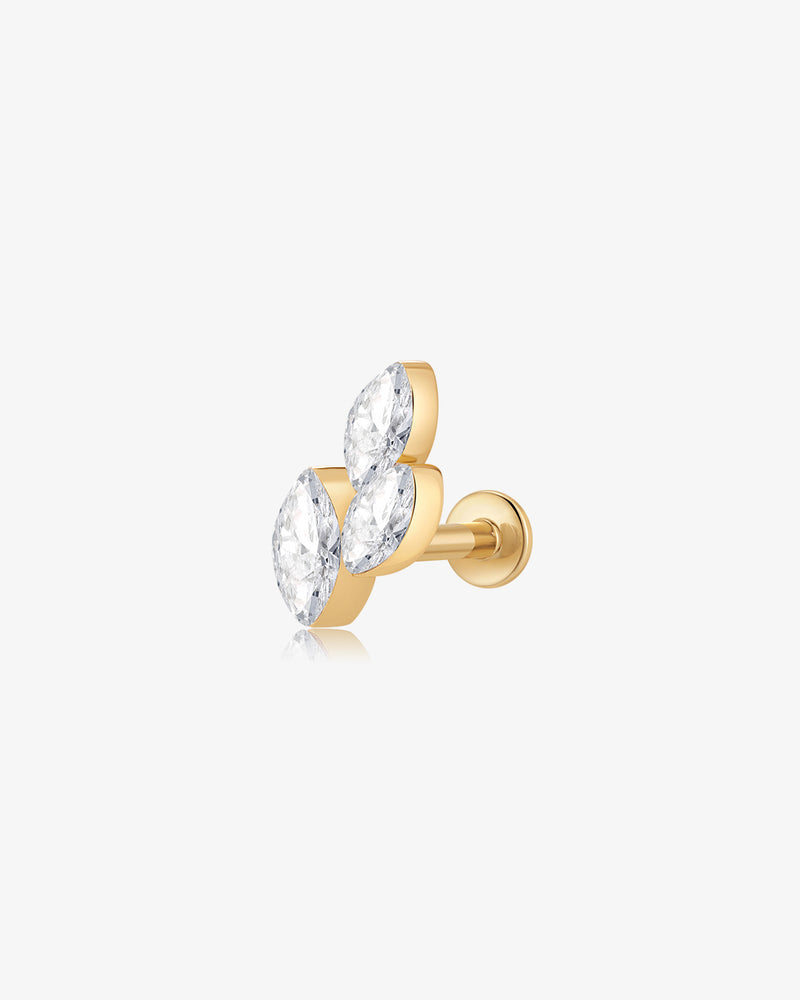 Clustered Marquise Lab Grown Diamond Flatback Stud