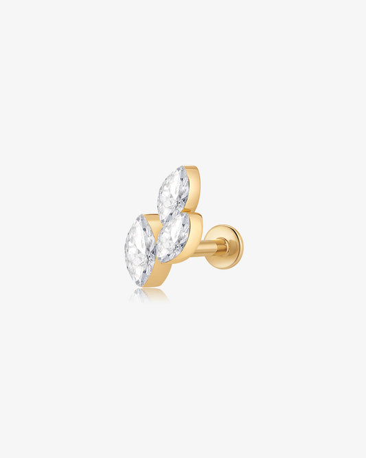 Clustered Marquise Lab Grown Diamond Flatback Stud