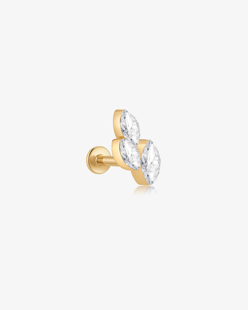 Clustered Marquise Lab Grown Diamond Flatback Stud