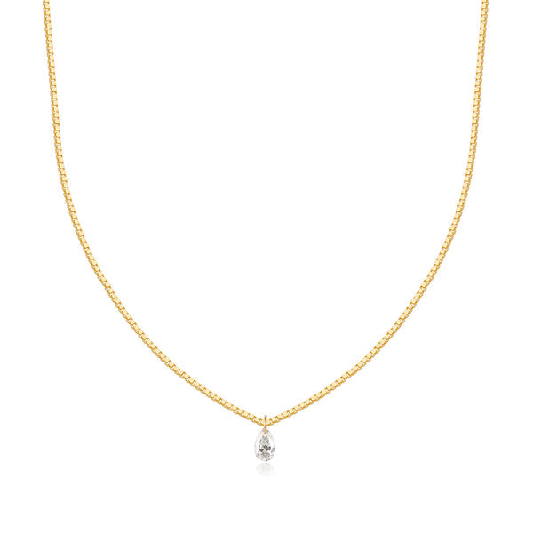 CHASSE | Pear Shape Floating Diamond Necklace