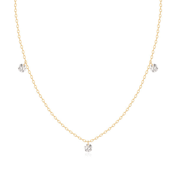 POISE | Triple Floating Diamond Necklace