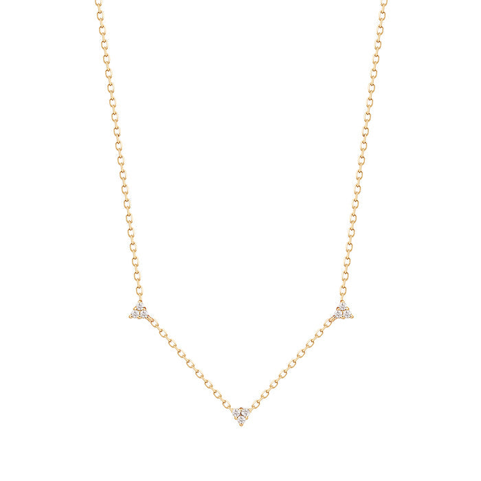 SANDRA | Natural Diamond Triple Station Necklace