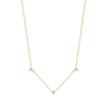 SANDRA | Natural Diamond Triple Station Necklace