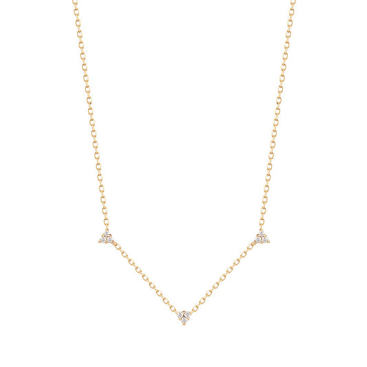 SANDRA | Natural Diamond Triple Station Necklace