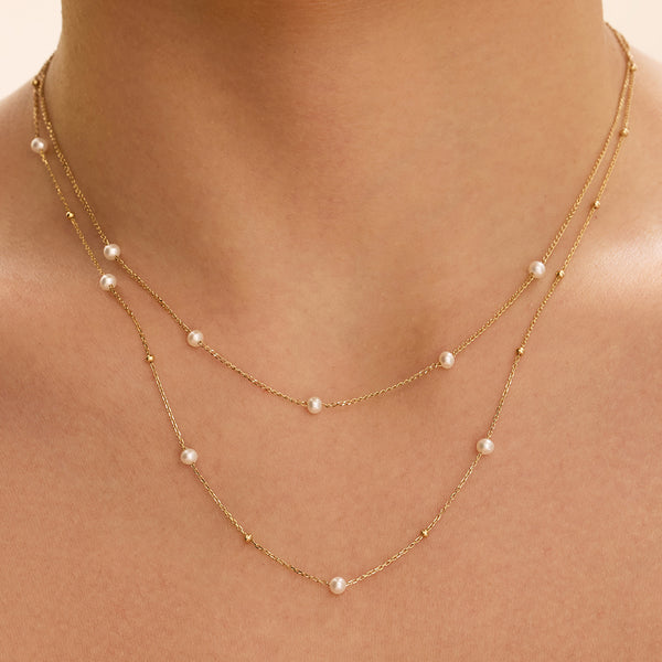 JULIANA | Pearl and Gold Beaded Necklace