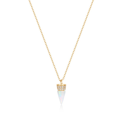 LORETTA | Opal and Lab Grown Diamond Drop Necklace