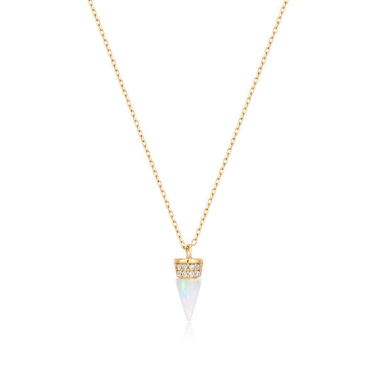 LORETTA | Opal and Lab Grown Diamond Drop Necklace